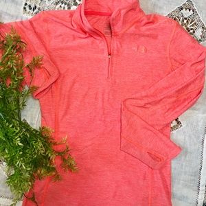 North Face Women's M 1/4 Zip Pullover Athletic Top Neon Long Sleeve Running Yoga